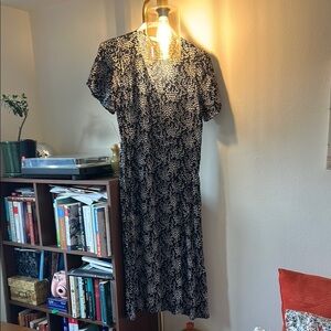 &other stories blue and White midi Floral Dress